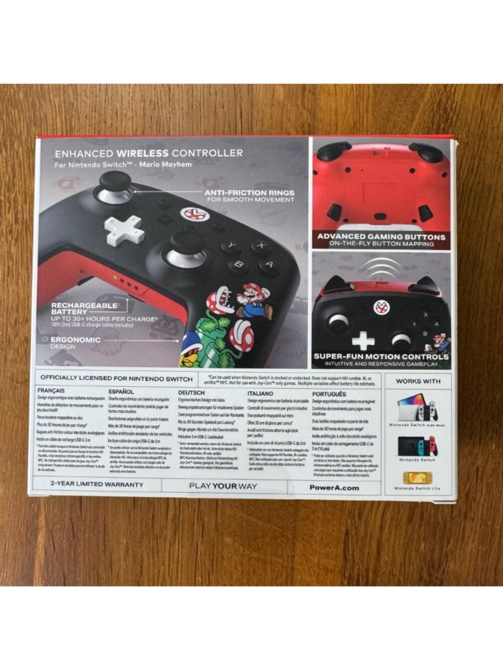 NINTENDO SWITCH Power A Enhanced Wireless Controller Super Mario Mayhem Like New - Picture 2 of 7